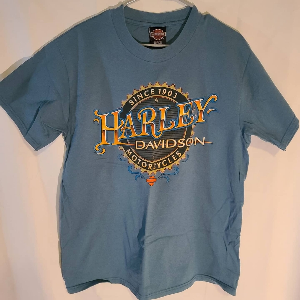 Vintage blue Harley Davidson shirt